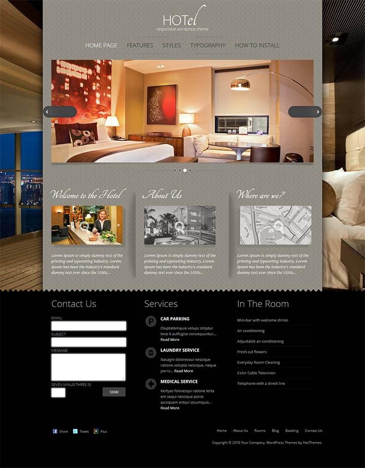 WordPress шаблон HotThemes Hotel