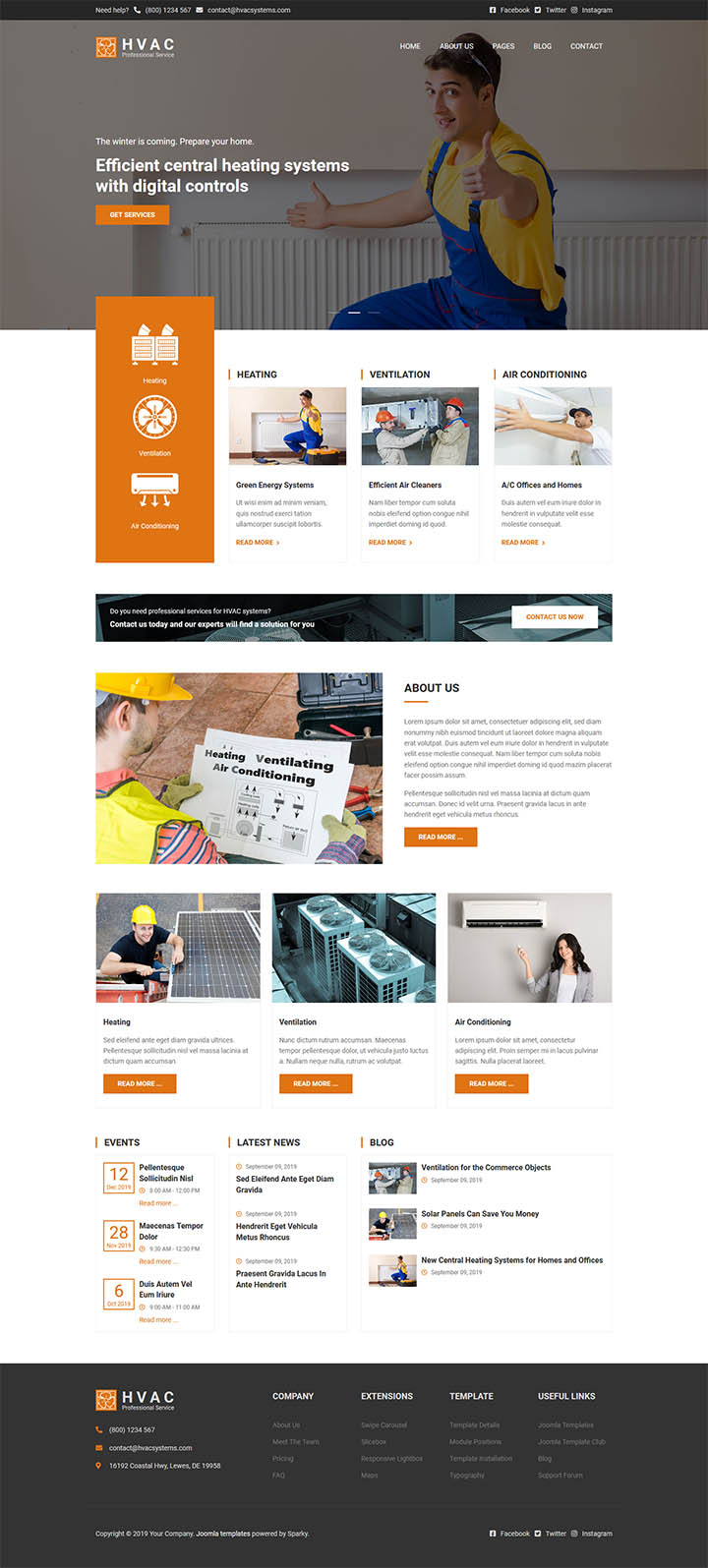 WordPress шаблон HotThemes HVAC