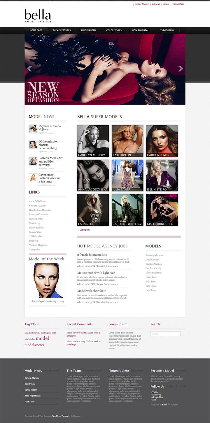 WordPress шаблон HotThemes Model Agency