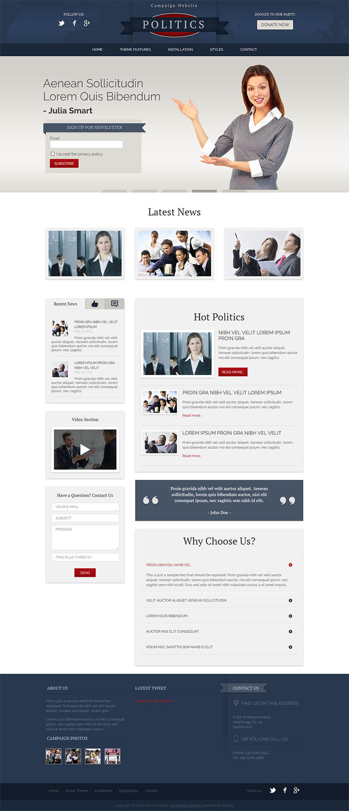 WordPress шаблон HotThemes Politics