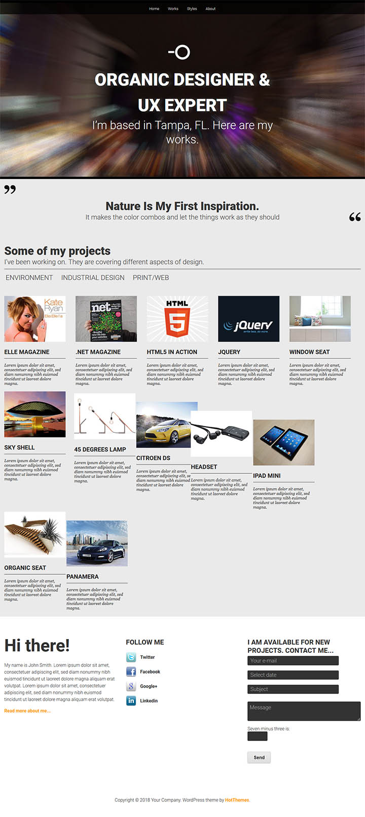 WordPress шаблон HotThemes Responsive Portfolio