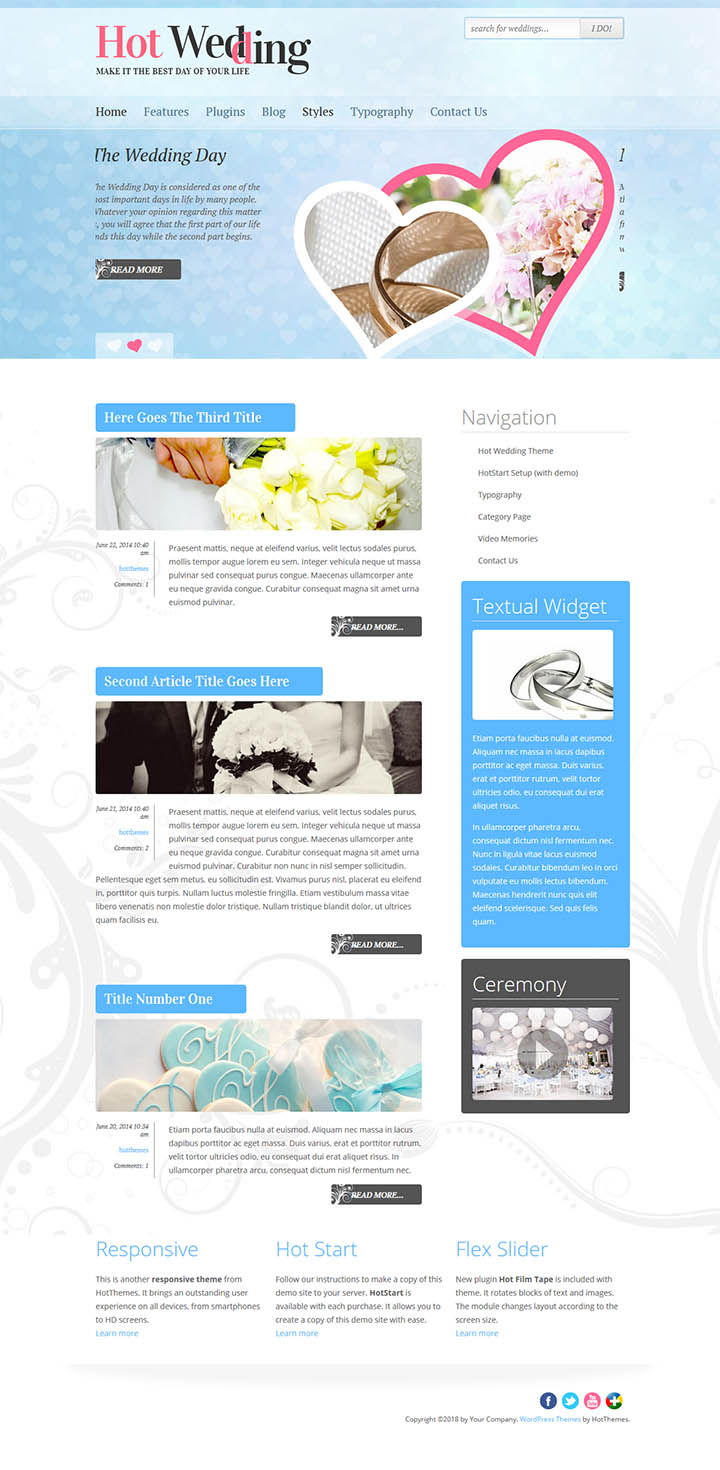 WordPress шаблон HotThemes Wedding