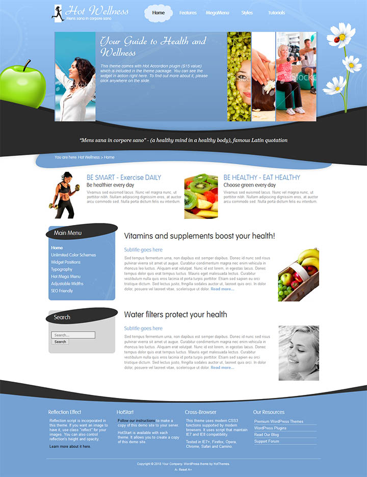 WordPress шаблон HotThemes Wellness