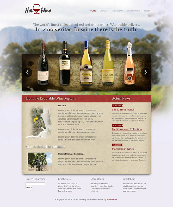 WordPress шаблон HotThemes Wine