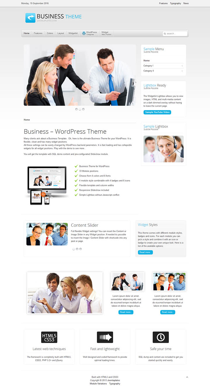 WordPress шаблон JoomlaPlates Business