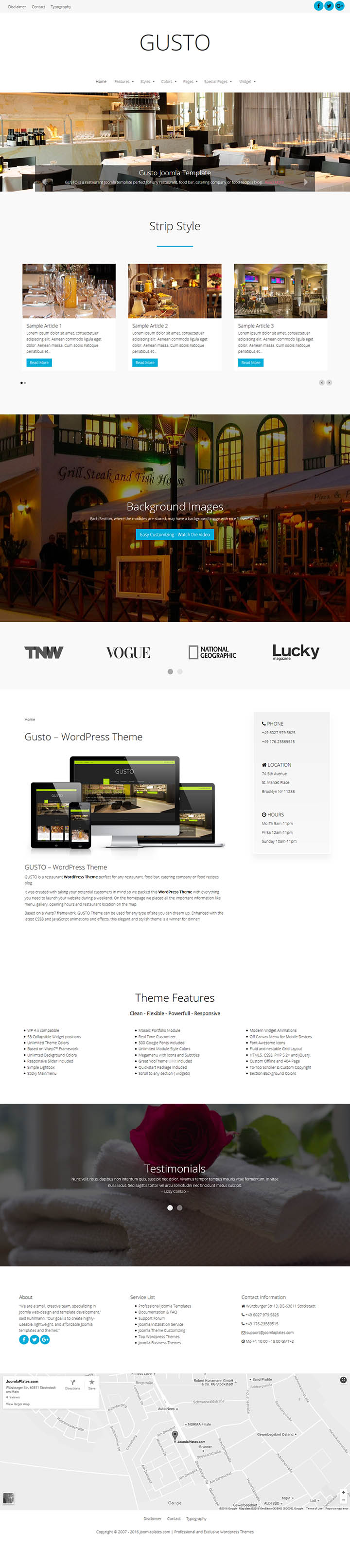 WordPress шаблон JoomlaPlates Gusto