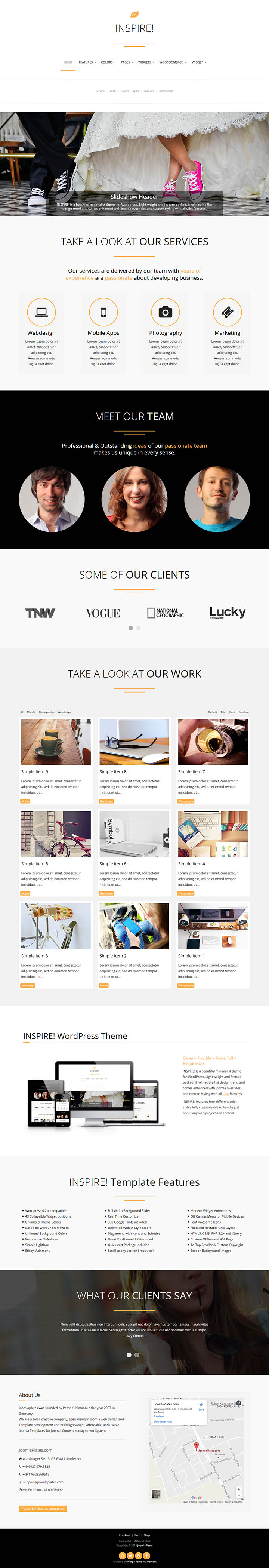 WordPress шаблон JoomlaPlates Inspire