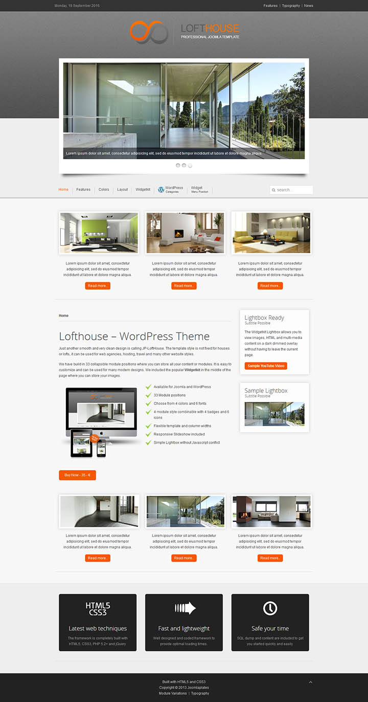 WordPress шаблон JoomlaPlates Lofthouse