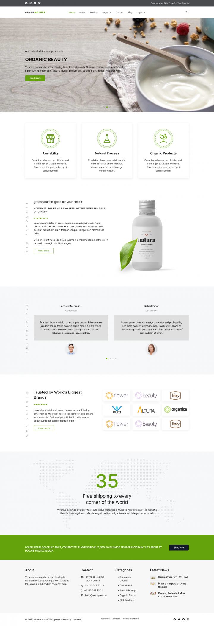 WordPress шаблон JoomLead GreenNature