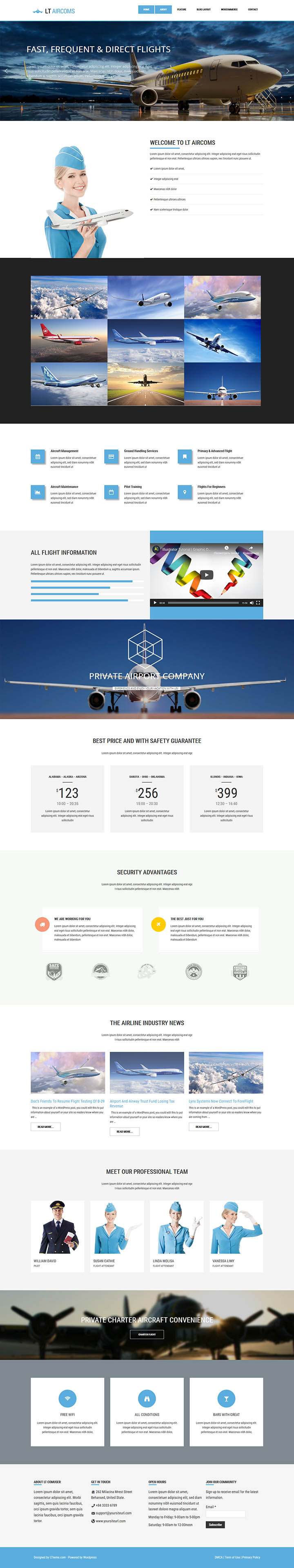 WordPress шаблон LTheme Aircoms Onepage