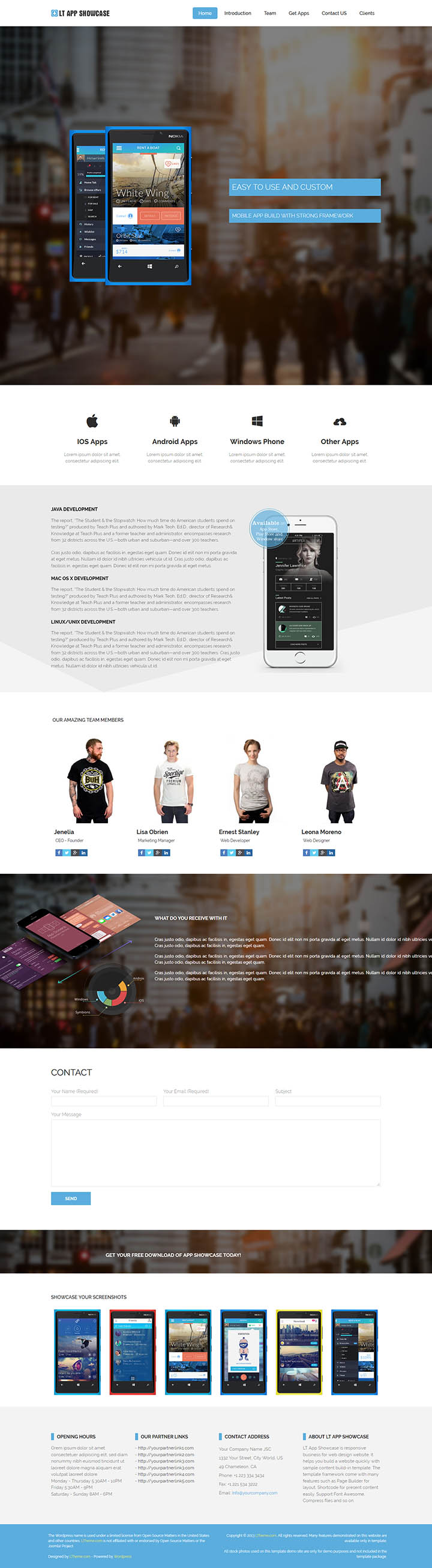 WordPress шаблон LTheme App Showcase Onepage