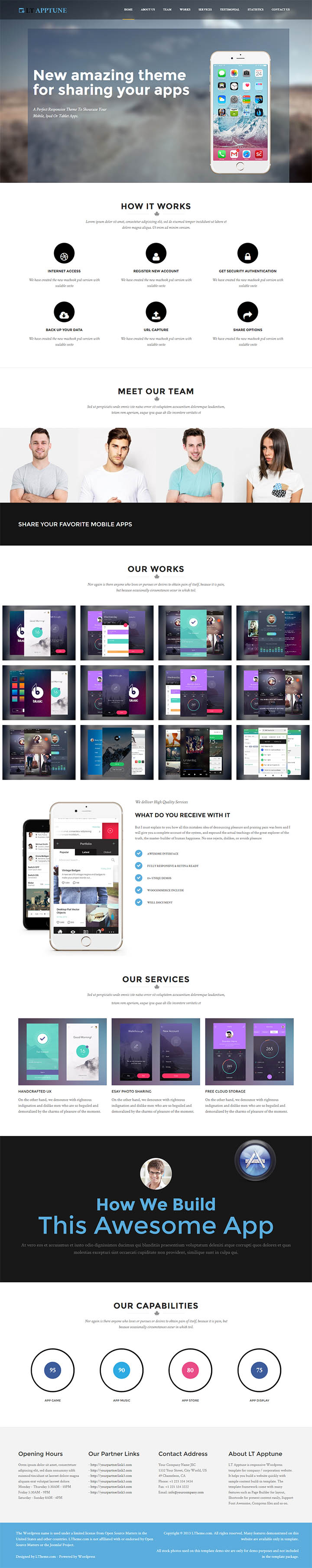 WordPress шаблон LTheme Apptune Onepage