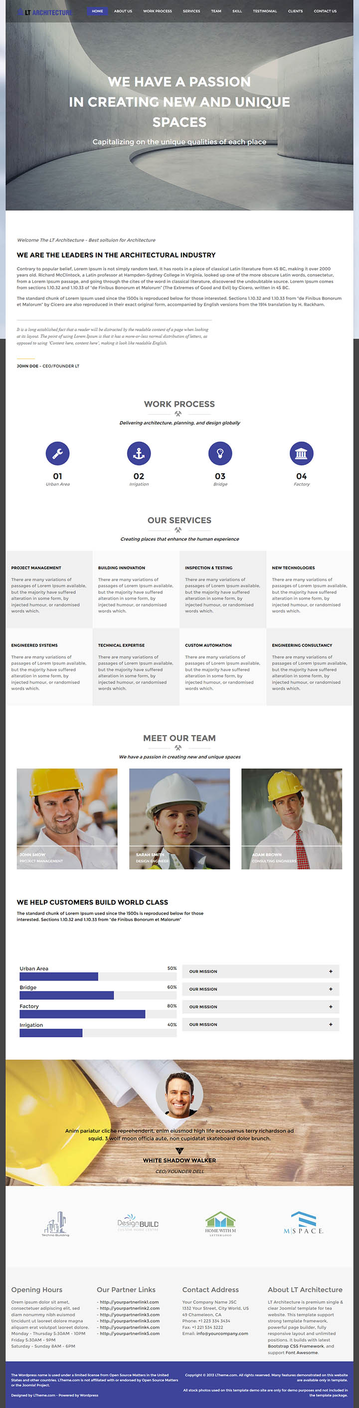 WordPress шаблон LTheme Architecture Onepage