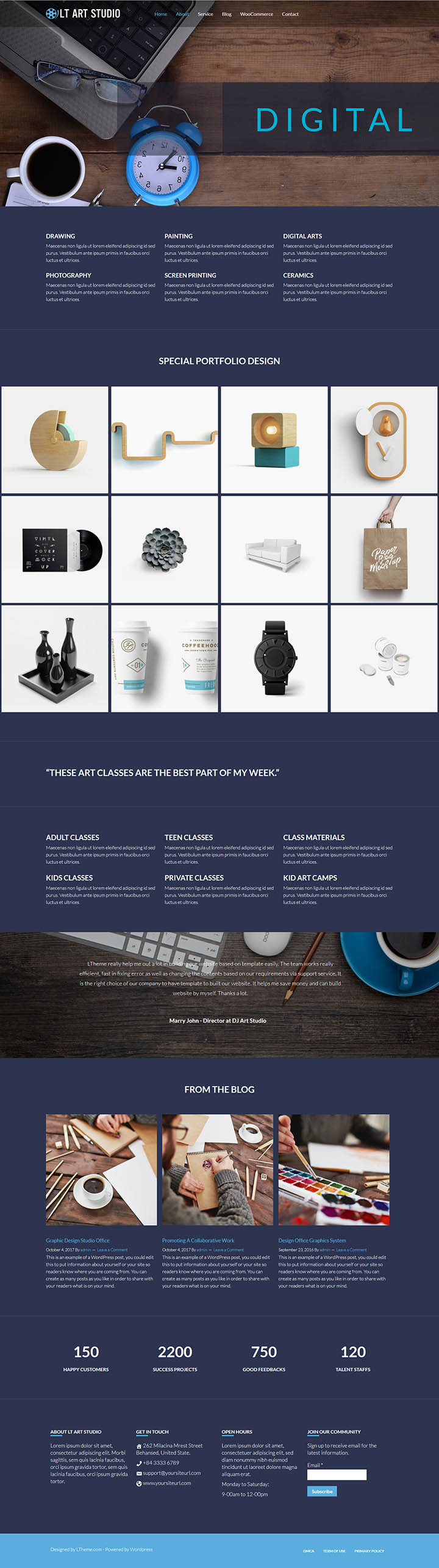 WordPress шаблон LTheme Art Studio Onepage