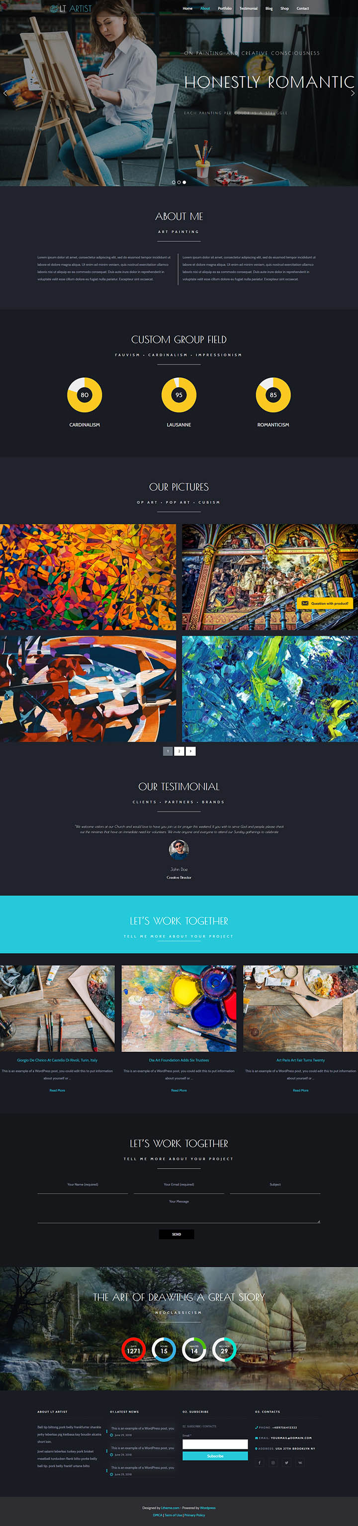 WordPress шаблон LTheme Artist Onepage