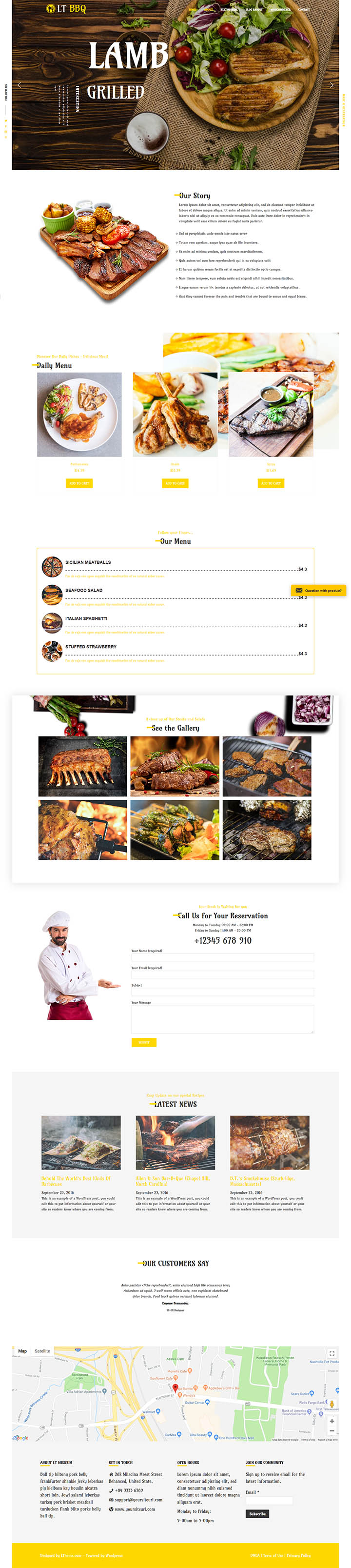 WordPress шаблон LTheme BBQ Onepage