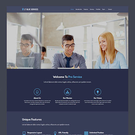 LTheme Blue Services Onepage