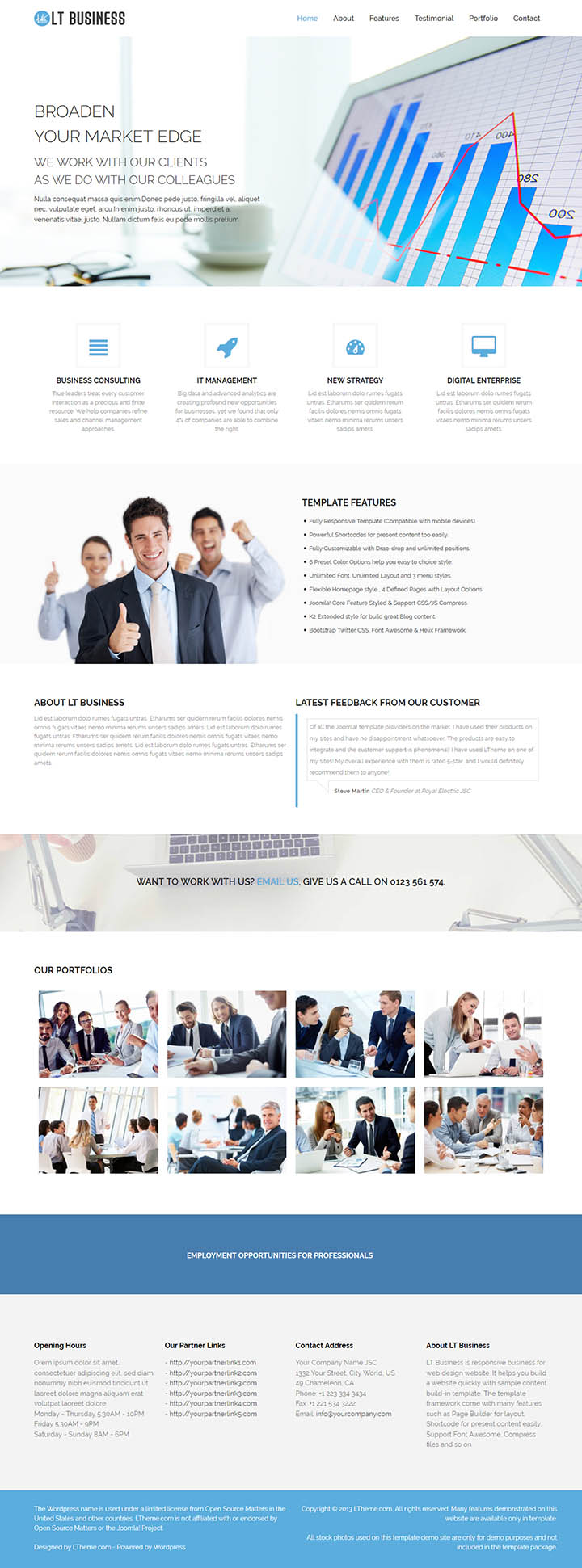 WordPress шаблон LTheme Business Onepage