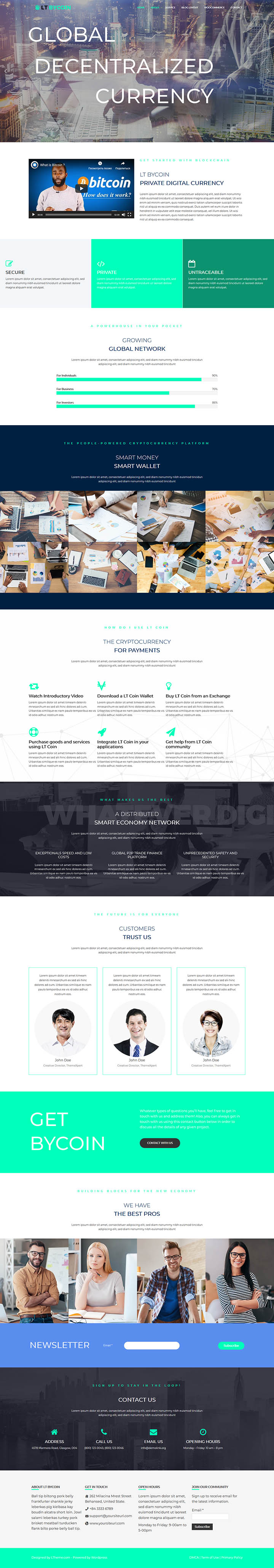WordPress шаблон LTheme ByCoin Onepage