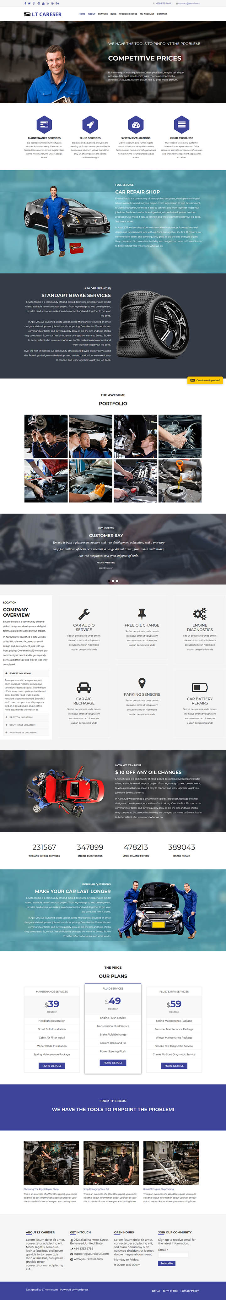 WordPress шаблон LTheme Careser Onepage