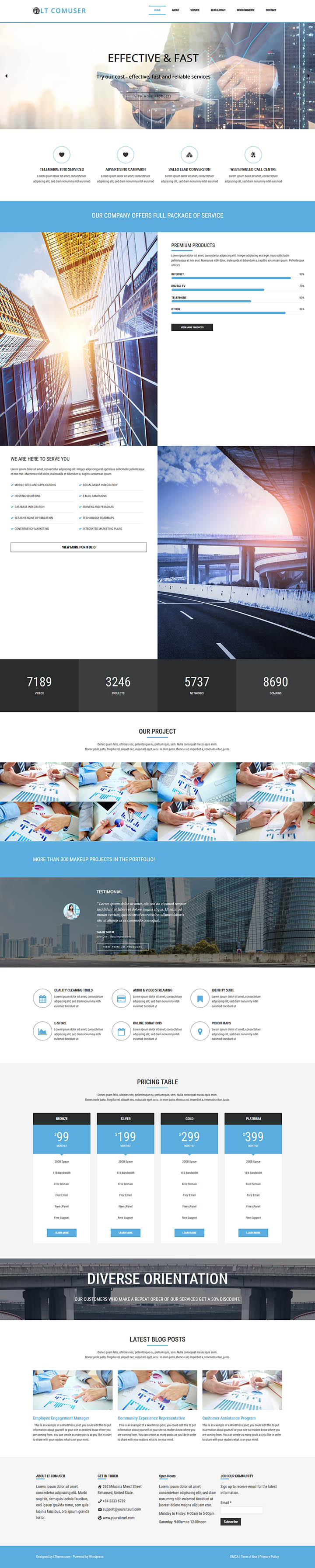 WordPress шаблон LTheme Comuser Onepage