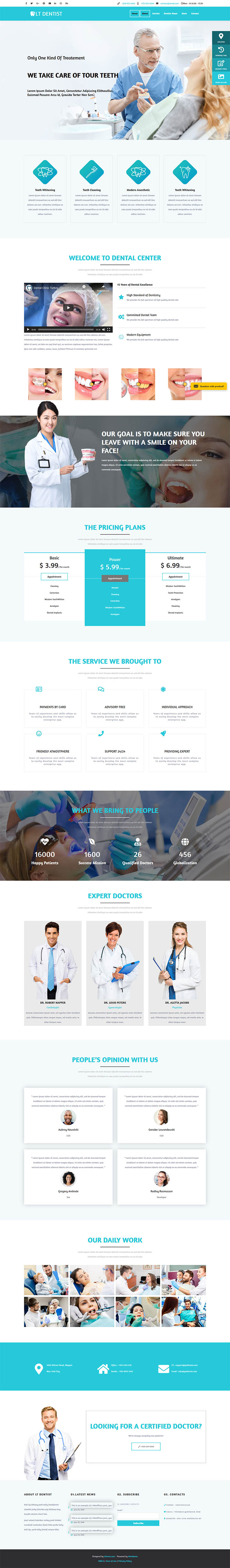 WordPress шаблон LTheme Dentist Onepage