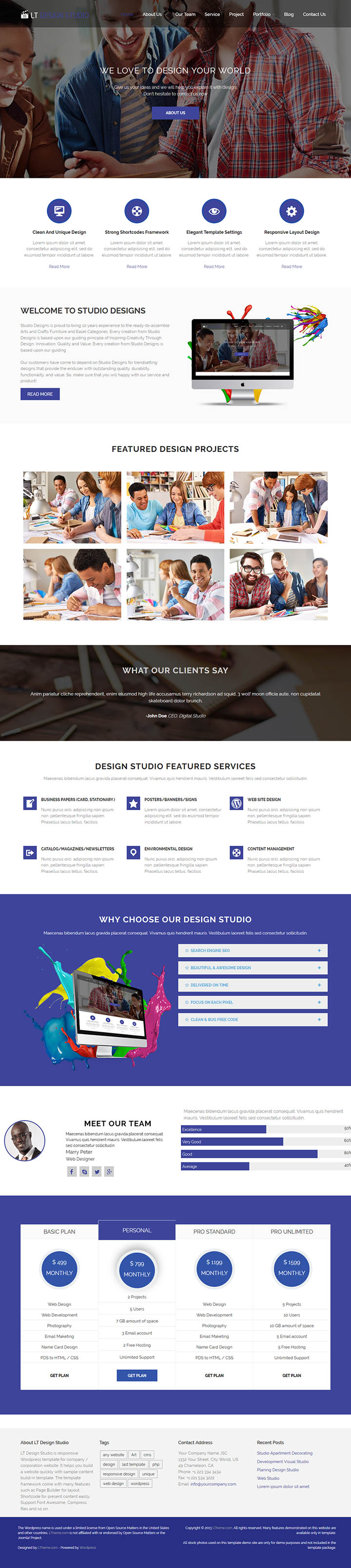 WordPress шаблон LTheme Design Studio