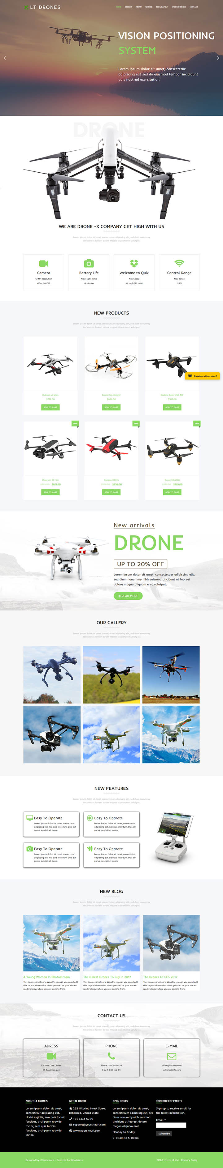 WordPress шаблон LTheme Drones Onepage