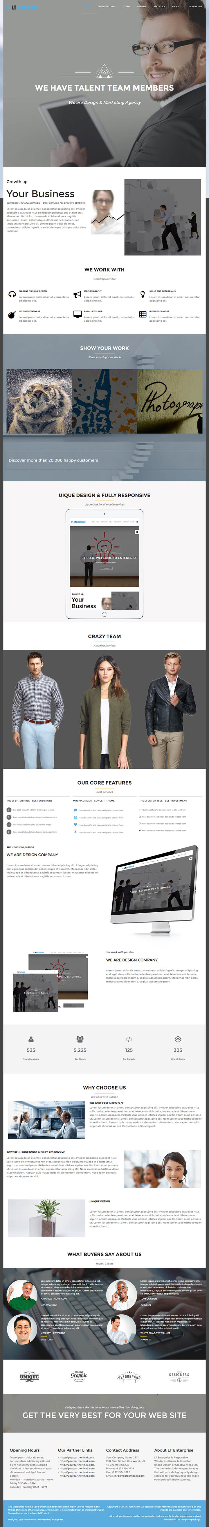 WordPress шаблон LTheme Enterprise Onepage