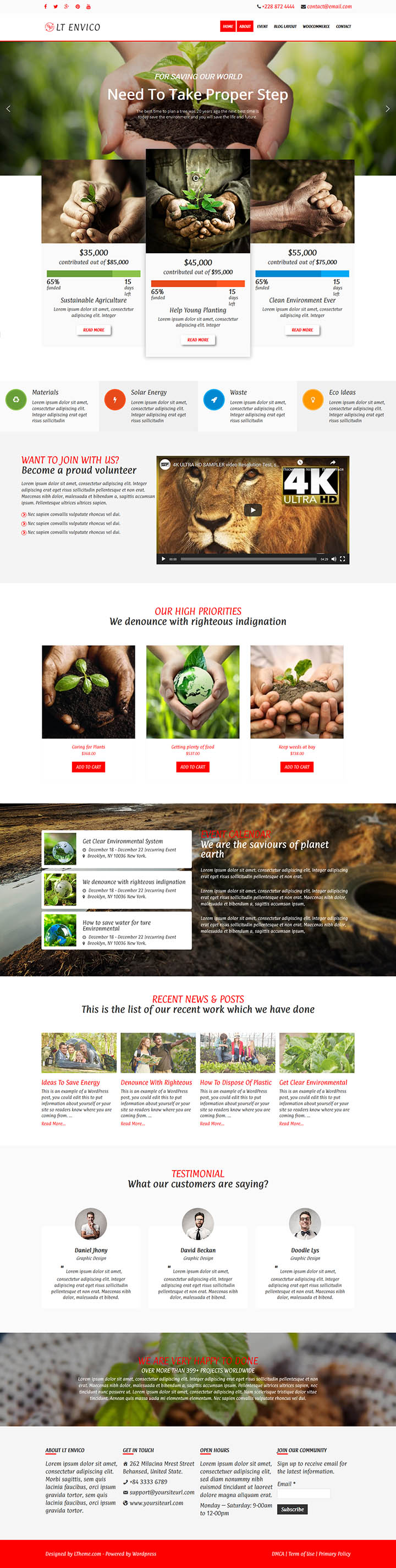 WordPress шаблон LTheme Envico Onepage