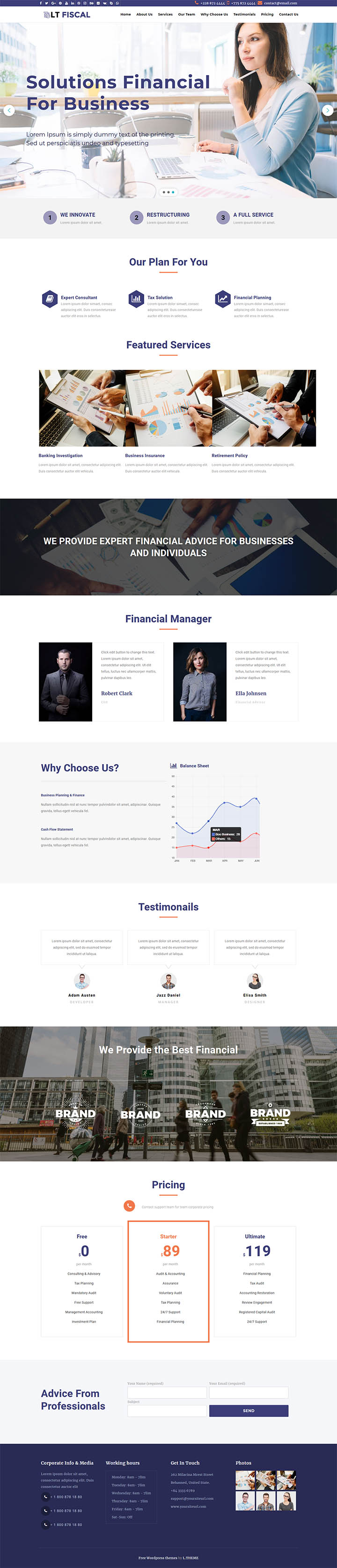 WordPress шаблон LTheme Fiscal Onepage