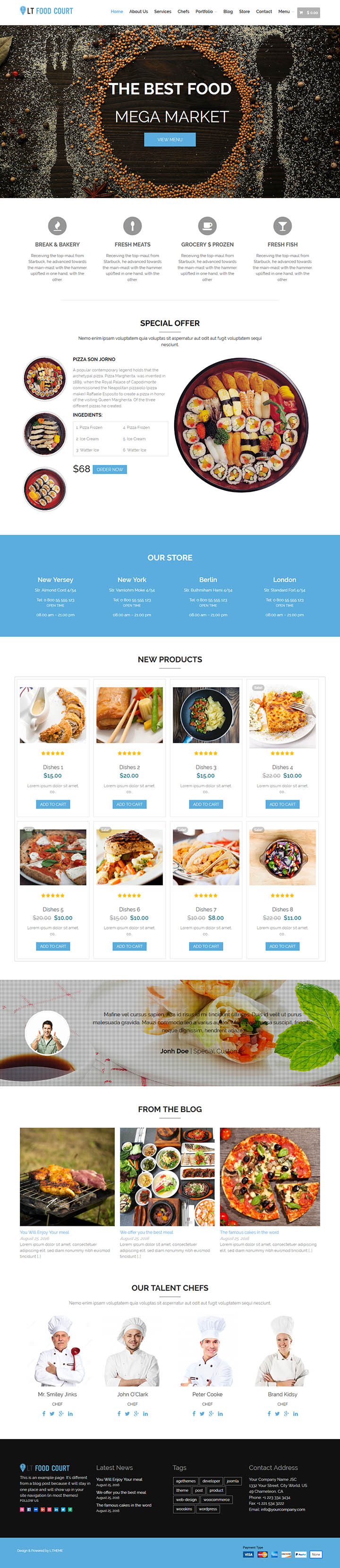 WordPress шаблон LTheme Food Court