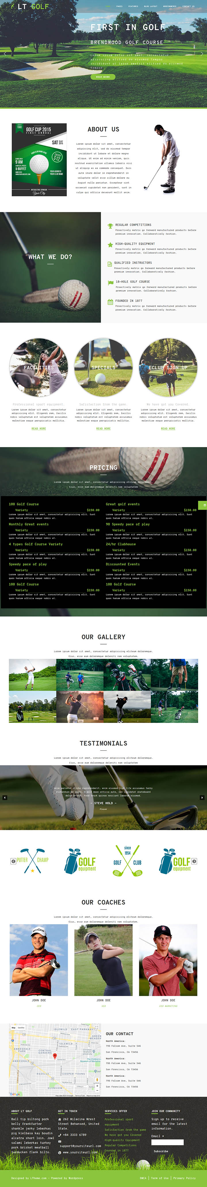 WordPress шаблон LTheme Golf
