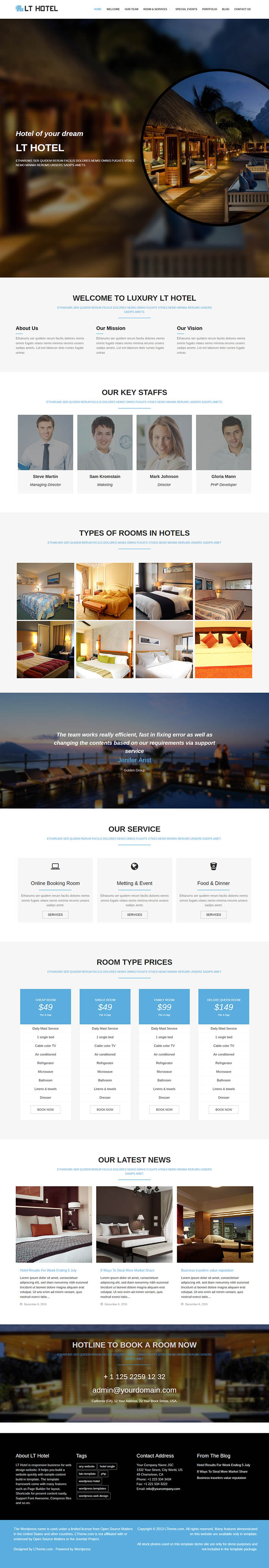 WordPress шаблон LTheme Hotel