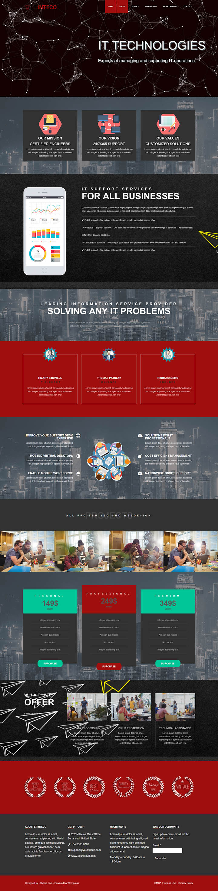 WordPress шаблон LTheme Inteco Onepage