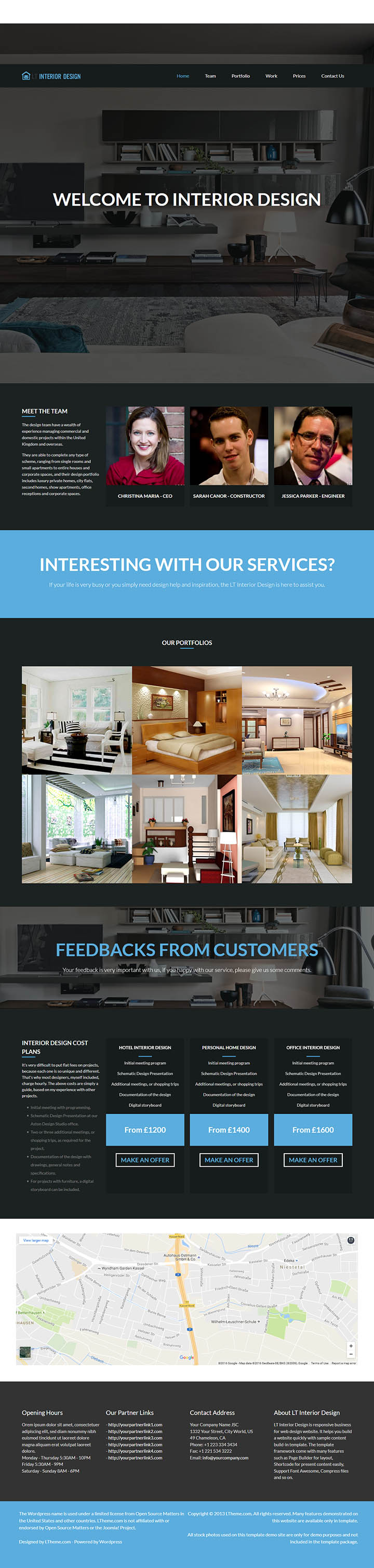 WordPress шаблон LTheme Interior Design Onepage