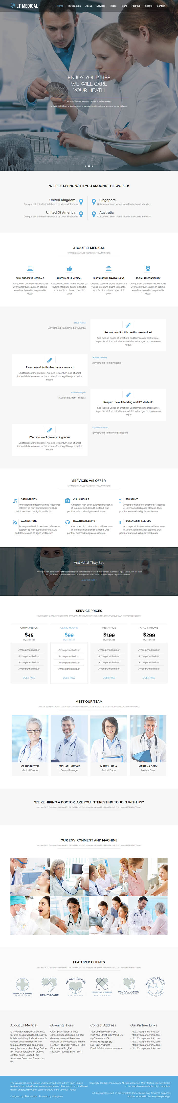 WordPress шаблон LTheme Medical Onepage
