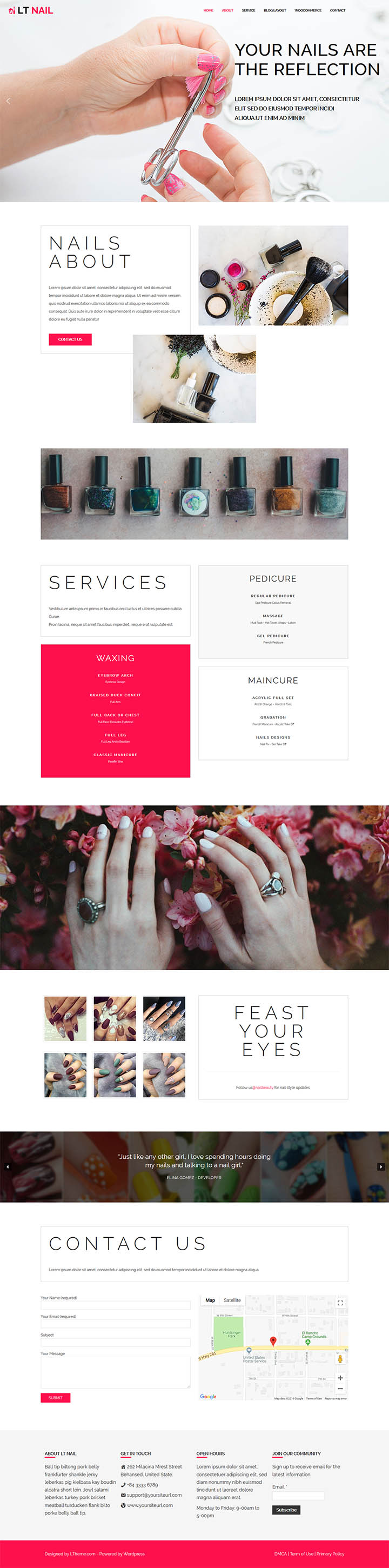 WordPress шаблон LTheme Nail Onepage