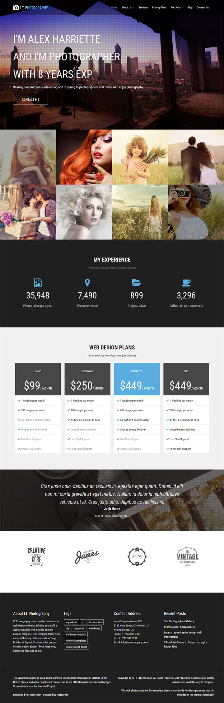 WordPress шаблон LTheme Photography
