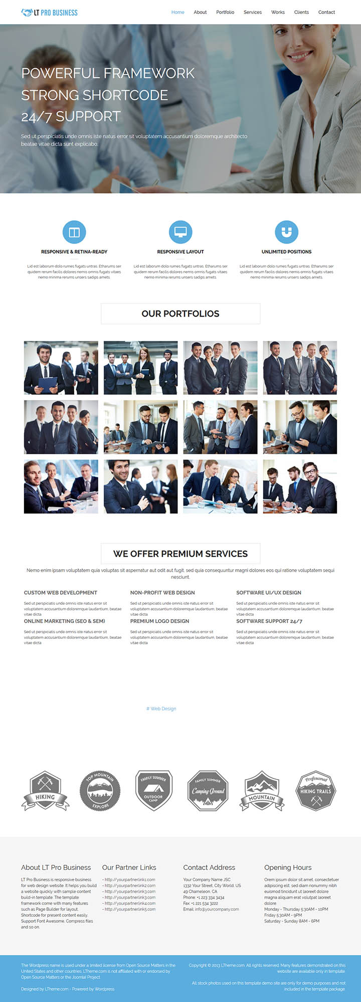 WordPress шаблон LTheme Pro Business Onepage