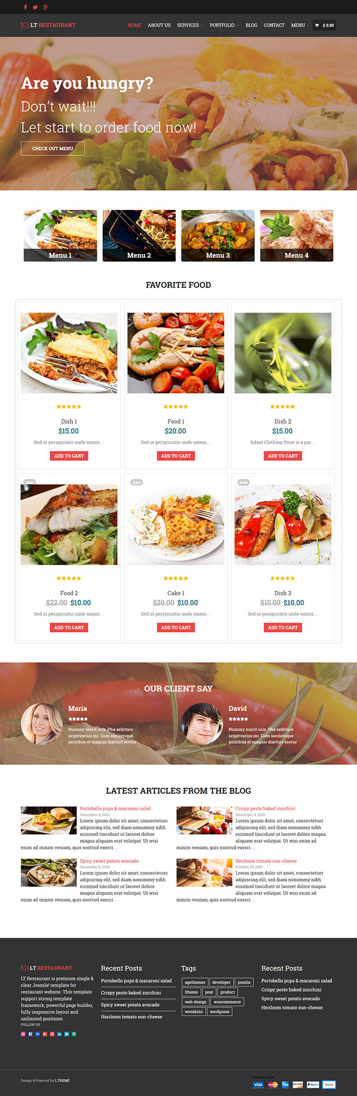 WordPress шаблон LTheme Restaurant