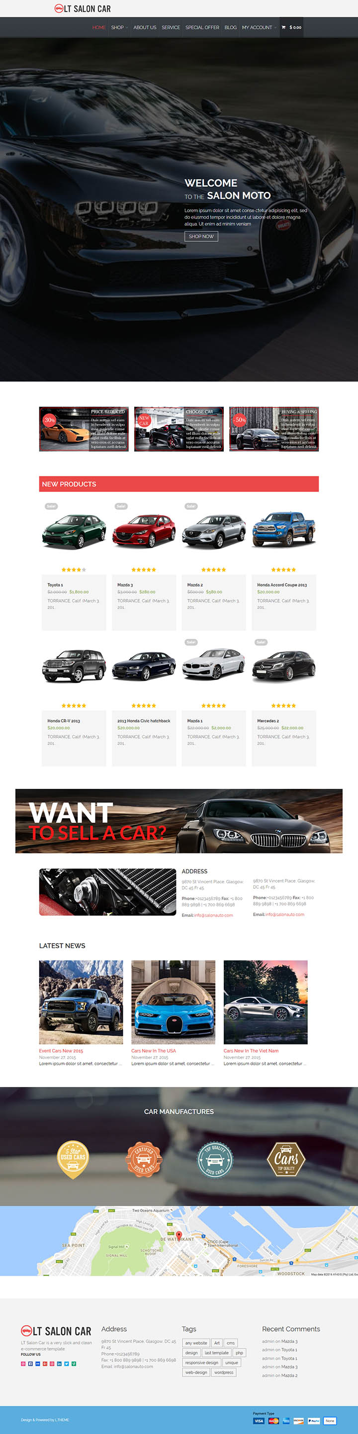 WordPress шаблон LTheme Salon Car