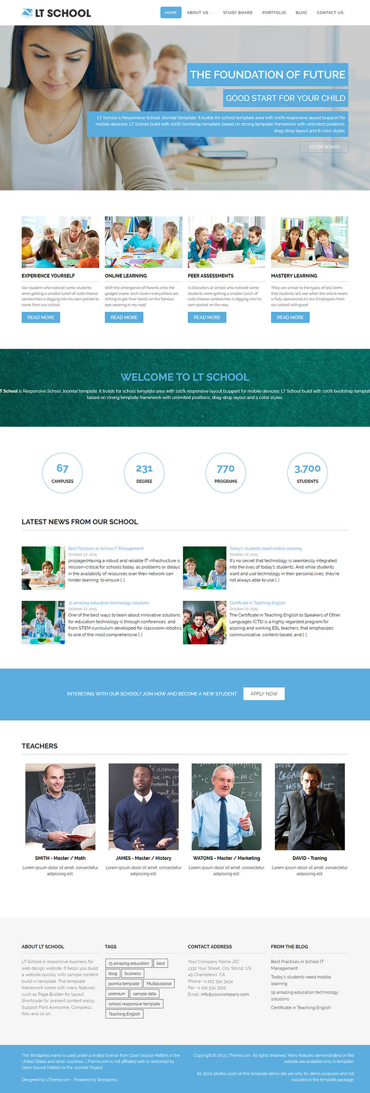 WordPress шаблон LTheme School