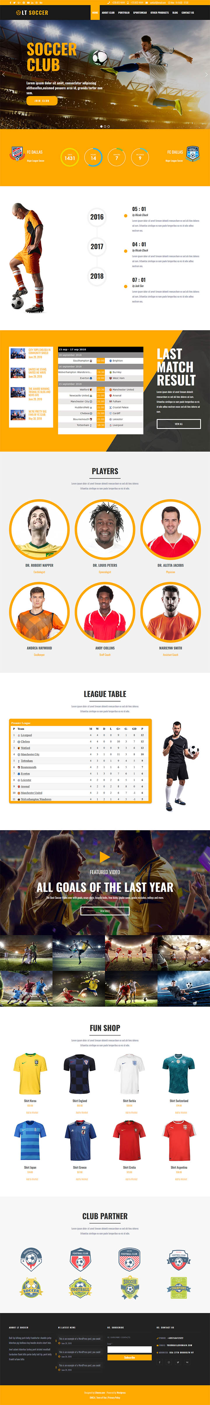 WordPress шаблон LTheme Soccer