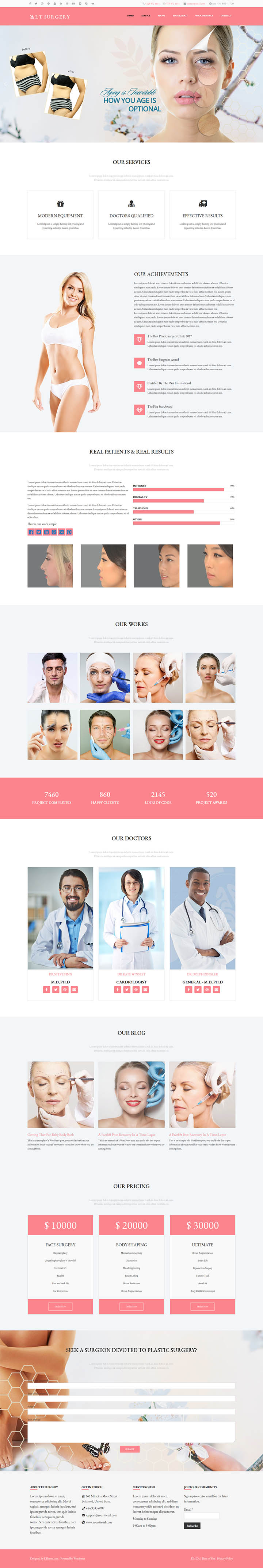 WordPress шаблон LTheme Surgery Onepage