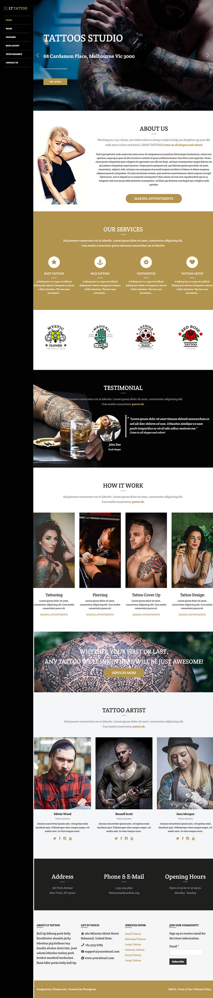 WordPress шаблон LTheme Tattoo