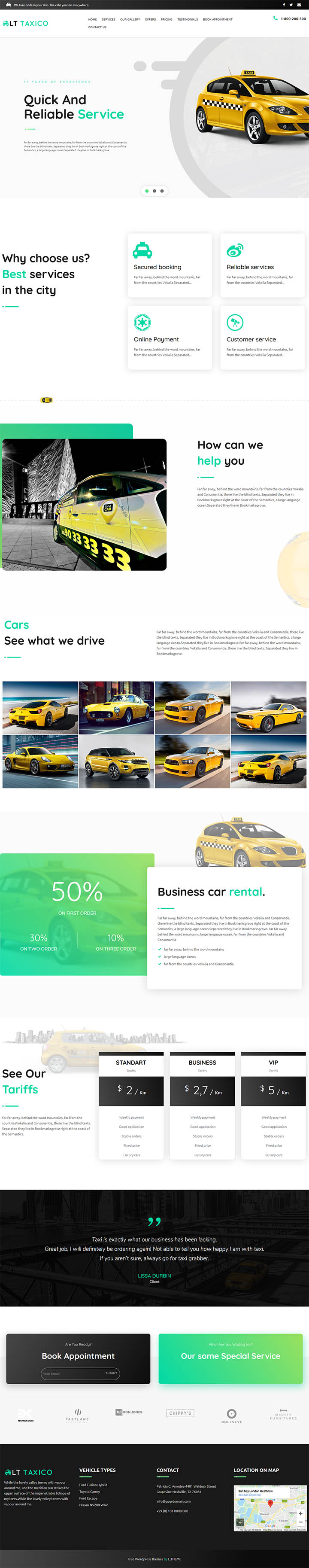 WordPress шаблон LTheme Taxico Onepage