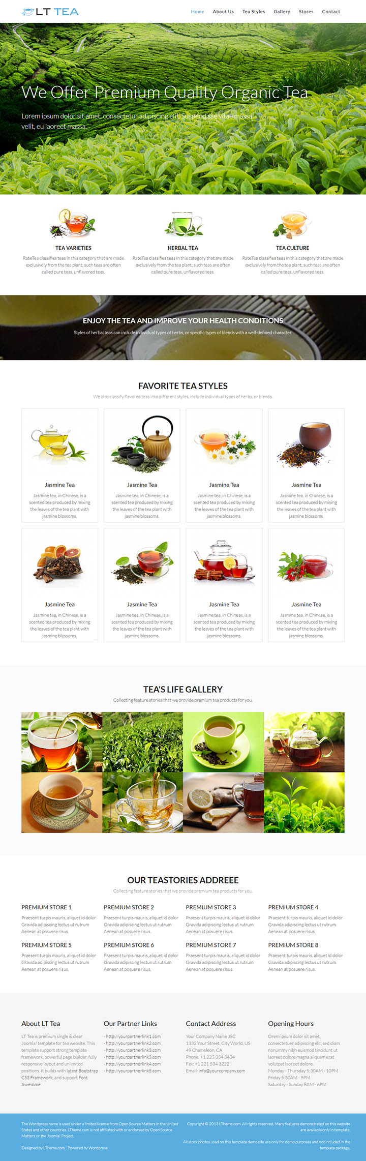 WordPress шаблон LTheme Tea Onepage