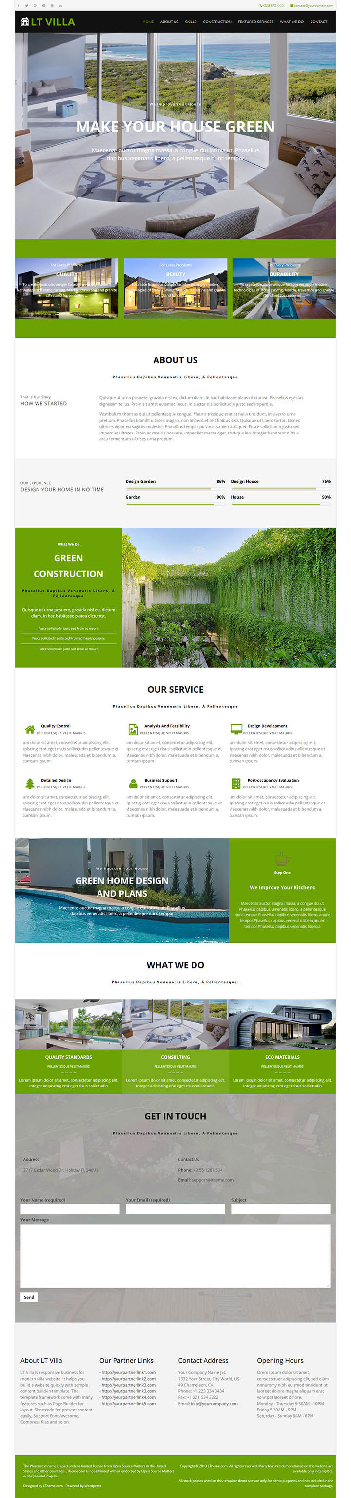 WordPress шаблон LTheme Villa Onepage