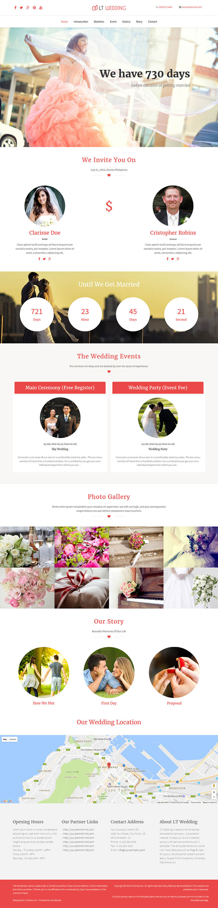 WordPress шаблон LTheme Wedding Onepage